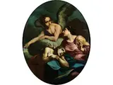 Ein Engel Weist Hagar und Ismael den weg by Antonio Bellucci, oil on canvas, offered Sep 2021