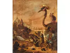 Die Versuchung des Heiligen Antonius by Cornelis Saftleven, oil on panel, sold Jun 2026