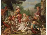 Allegorie der Poesie by Jean-Baptiste van Loo, oil on canvas, offered Sep 2024