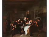 Fröhliche Gesellschaft by Hendrik de Valk, oil on canvas, offered Mar 2025
