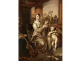 Heilige Cäcilia by Pierre Mignard, oil on panel, offered Dec 2023