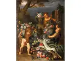 Allegorie des Überflusses by Jan Roos, I, oil on canvas, sold Mar 2025