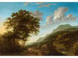 Fantasielandschaft mit Antiker Figurenstaffage by Gillis Neyts, oil on panel, offered Jun 2024