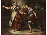 Die Königliche Jagd von Dido und Aeneas by Francesco Solimena, oil on canvas, sold Mar 2024