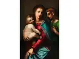 Madonna mit Kind und Einem Engel by Domenico Bartolomeo Ubaldini il Puligo, oil on panel, offered Jun 2021
