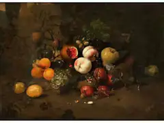 Früchtestillleben by Jan Mortel, oil on canvas, offered Jul 2020