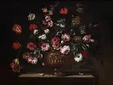 Blumenstrauss in Prunkvase by Giovanni Stanchi Dei Fiori, oil on canvas, offered Jul 2018
