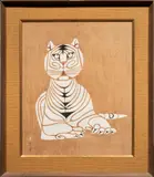 Tiger by Mokuhansha Mikumo, 1962, woodblock print, sold Jun 2024