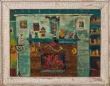 Fireplace Interior Scene by Robert Boardman Howard, Oil on Board, sold Sep 2025
