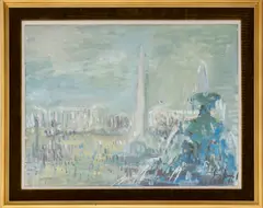View of Place de la Concorde by Wladimir Siegfried, 1963, Oil on Paper, sold Sep 2025