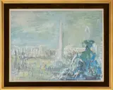 View of Place de la Concorde by Wladimir Siegfried, 1963, Oil on Paper, sold Sep 2025