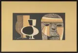 Haniwa by Kiyoshi Saitō, Woodblock Print In Colors on Black Ground, sold Sep 2025