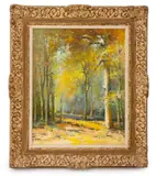 Autumn Forest by Maurice Rigault, Oil on Board, sold Sep 2025