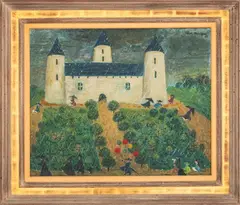 Castle with Figures by Elsa Henriquez, Oil on Canvas, sold Sep 2025