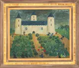 Castle with Figures by Elsa Henriquez, Oil on Canvas, sold Sep 2025