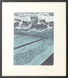 The Swimmer by Emily Trueblood, 2000, Linocut in Colors, sold Sep 2025