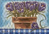 Still Life Scene of Purple Flowers by Kenneth Cox, Oil painting, sold Sep 2025