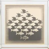 Sky and Water I by M. C. Escher, Woodcut, sold Sep 2025