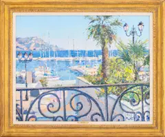 French Riviera by Pierre Bittar, Oil on Canvas, sold Oct 2025