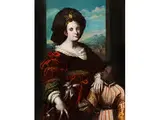 Bildnis der Laura Dianti mit Einem Mohrenknaben by Angelo Caroselli, oil on canvas, sold Sep 2018