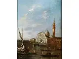 Venedigansicht - Blick auf die Basilica san Giorgio Maggiore by Francesco Guardi, oil on canvas, offered Jul 2015