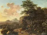 Bergige Landschaft mit Reiter by Willem de Heusch, oil on panel, offered Sep 2019