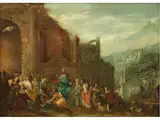 Jesu Einzug in Jerusalem by Jacob Ernst Thomann von Hagelstein, oil on copper, offered Jun 2023
