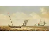 Kleines Boot mit Fischern auf Hoher See, die Ihre Netze Einholen by Pieter Mulier d. Ä., oil on panel, offered Jun 2026