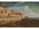 Venedig, Markusplatz mit Dogenpalast und Blick auf san Giorgio by Gabriele Bella, oil on canvas, offered Jun 2023