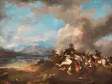 Schlachtengemälde by Antonio Calza, oil on canvas, offered Mar 2023