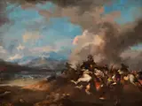 Schlachtengemälde by Antonio Calza, oil on canvas, offered Sep 2021