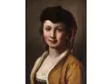 Mädchen mit Russischer Pelzmütze by Pietro Rotari, oil on canvas, offered Sep 2024