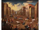 Die Caccia dei Tori by Josef Heintz d. J., oil on canvas, sold Sep 2024