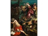 Der Heilige Hieronymus mit Maria und Engeln by Denys Calvaert, oil on copper, offered Sep 2021
