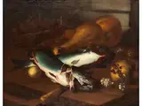 Stillleben mit Fischen und Früchten by Giacomo Ceruti, oil on canvas, sold Sep 2025
