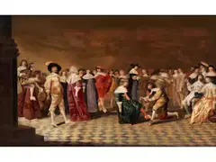 Grosse Innenraumszene mit Zahlreichen Figuren by Anthonie Palamedesz., oil on panel, sold Mar 2026