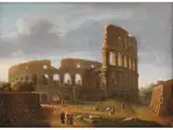 Ansicht des Kolosseums in rom by Gaspar van Wittel, oil on canvas, sold Mar 2023