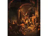 Der Erfolgreiche Raubzug by Johann Georg Trautmann, oil on canvas, offered Sep 2024
