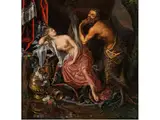 Satyr, Eine Nymphe Enthüllend by Johann Franz Meskens, oil, offered Jun 2022