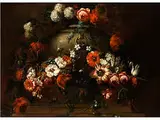 Blumenstillleben mit Grauer Steinvase by Gaspar Pieter Verbruggen, oil on canvas, sold Mar 2015