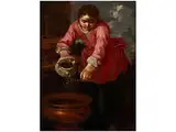 Beim Waschen Eines Weinglases by auch genannt Monsù Bernardo Eberhard Keilhau, oil on canvas, sold Sep 2017