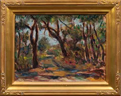 Untitled by John August Dominique, oil on canvas affixed to board, sold Jun 2024