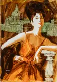 Portrait of a Lady by Ed Diffenderfer, acrylic on board, sold Jun 2024