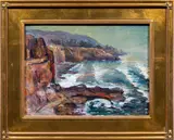 Laguna Coast by John August Dominique, 1957, oil on canvas affixed to board, sold Jun 2024