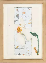 Tranquil by Robert Kushner, 1997, Acrylic and Silver Leaf on Paper, sold Oct 2025