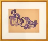 Abstract Reclining Nude Figure by Peter Agostini, Watercolor on Paper, sold Oct 2025