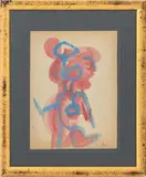Abstract Figural Composition by Peter Agostini, 1937, Watercolor on Handmade Paper, sold Oct 2025