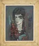 Stylized Portrait by Zvi Meirovich, Oil on Canvas, sold Oct 2025