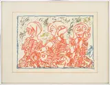 Trois Desordinateurs" [Three Rebels] by Pierre Alechinsky, 1967, Etching in Colors, sold Oct 2025