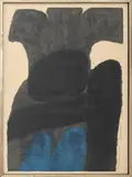 Stromboli Dark by Carol Summers, 1965, Woodcut in Colors on Rice Paper, sold Oct 2025
